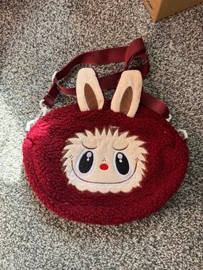 Burgundy Sherpa monster crossbody bag -NWOT